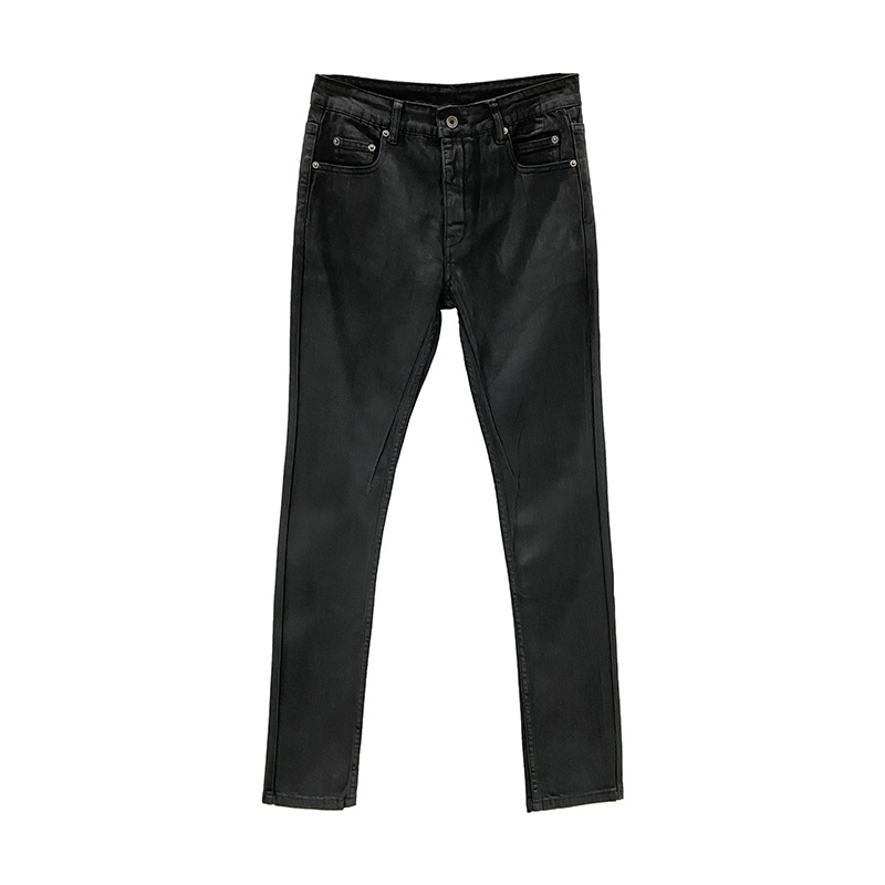 Jeans Largos para Hombre SUBHUMAN | Estilo Clásico Oscuro Versátil para Otoño/Invierno con Acabado Encerado Artesanal y Diseño Propio