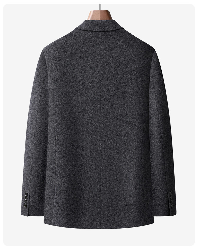 Áo vest nam dáng ôm chất liệu dạ hai mặt pha len và cashmere, tay dài, kiểu mới — Xanh da trờicolor, màu kaki, màu xám, đen chi tiết 18