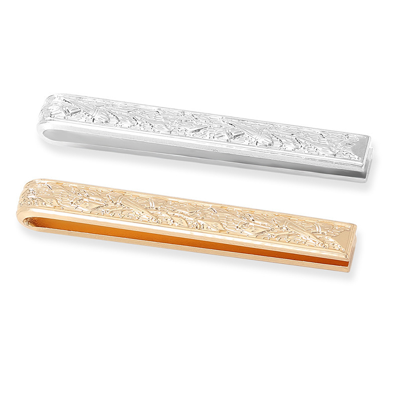 fashion new products gold and silver texture copper tie clip creative all match suit tie buckle spot_voghion.com