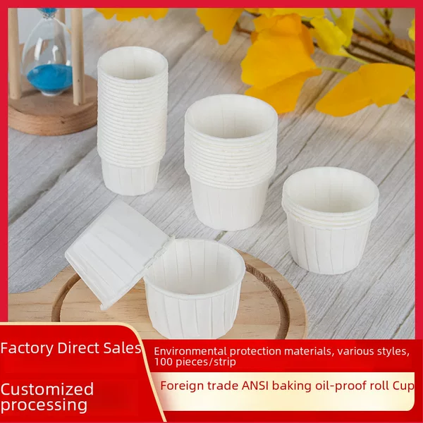 Cross-Border Roll-Top Paper Cup Ounce Cup Baking Cup Cake Cup 3028 4035 5039