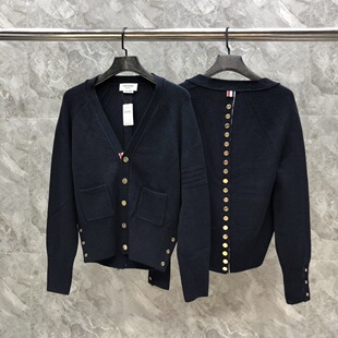 Tb Factory Direct Autumn and Winter New Style Back Gold Buckle Five-Button Wool Cardigan Casual V Neck Same Style for Men and Women, Versatile