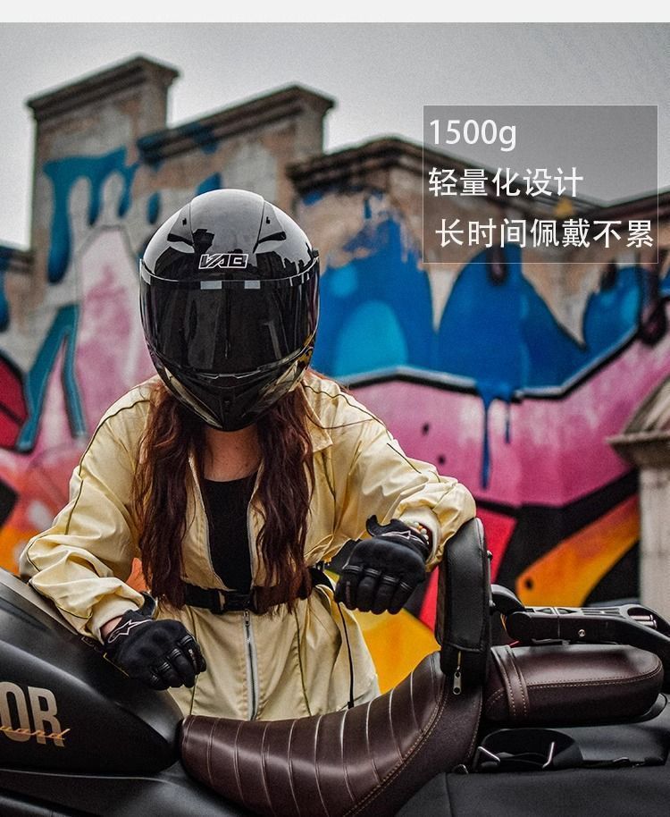 Motorcycle Full-Face Helmet for Men, 3C Certified, Racing Style, All-Season Universal, Personalized Motorcycle Riding Full-Cover Warm Helmet for Women