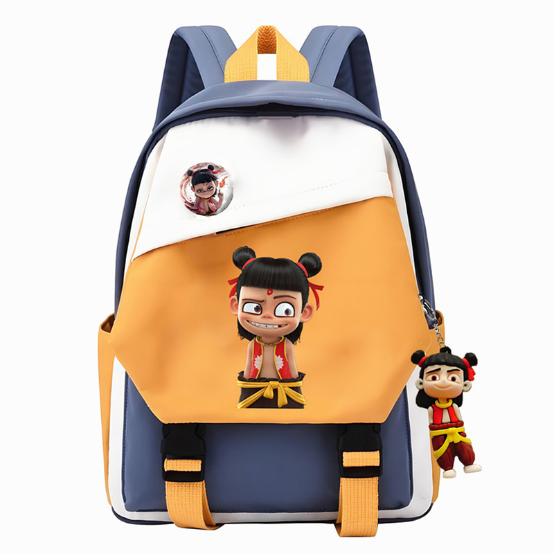 哪吒儿童书包男孩时尚潮酷轻便背包小学生户外出游旅行研学双肩包|undefined