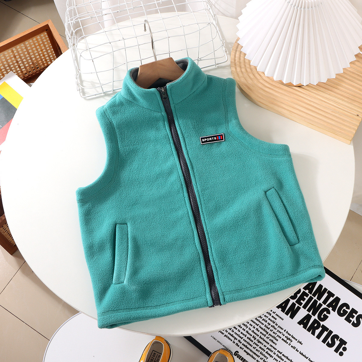 Chaleco de estilo coreano para niños niñas niños bebés primavera y otoño chaleco cálido para niños medianos y grandes Otoño e Invierno Polar polar ropa exterior