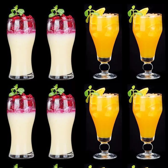 Gran por mayor vidrio transparente de alto blanco tazas de bebida fría dulces tazas de bebida de té de frutas creativas tazas de agua incolores tazas de jugo