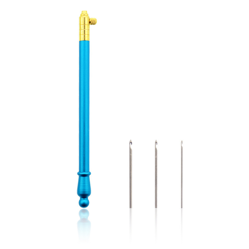 Amazon venta caliente mango de metal lentejuelas francesas bordado con cuentas luneville ganchillo francés anti-bordado gancho