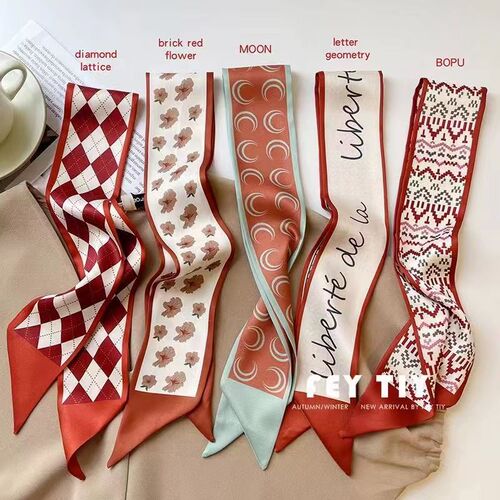 French braided ribbon ponytail with long silk scarf headband for women, new style hair ribbon head accessory