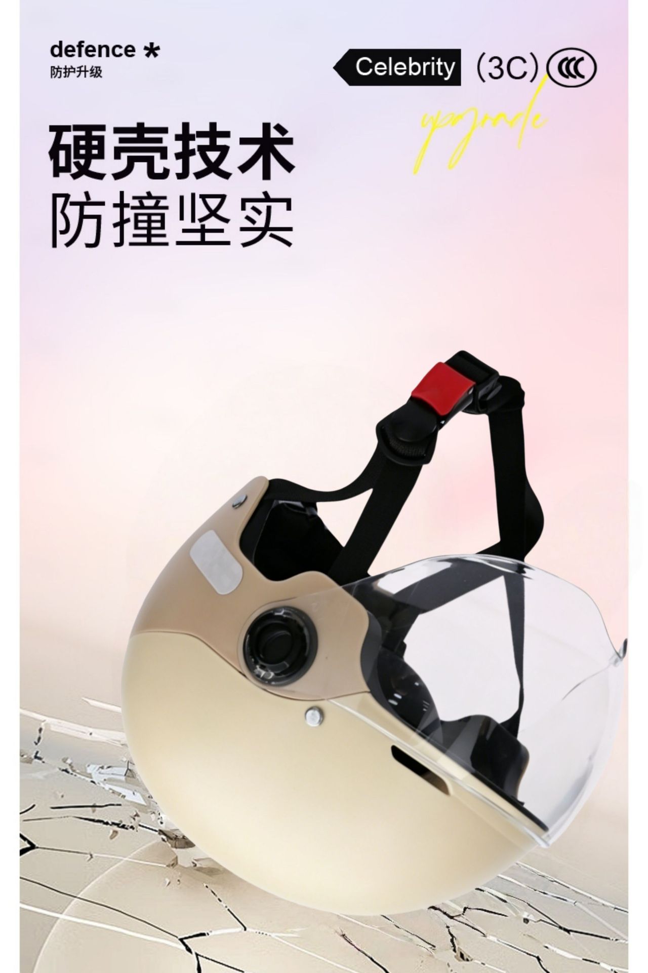 3C Certified Electric Scooter Helmet for Men and Women, Universal for All Seasons, Color-Blocked Half Helmet with Sun Protection