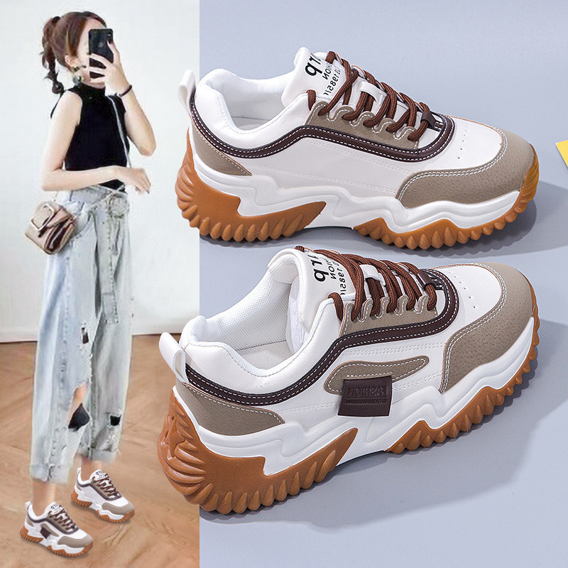 Thick-soled unisex dad shoes 2024 new retro spring and autumn women's shoes Instagram trendy student versatile height increasing casual sports shoes