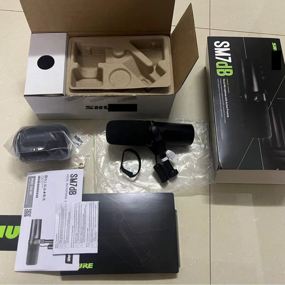 跨境外贸SM7db有线动圈声卡麦克风直播录音室配音抖音主持有声书