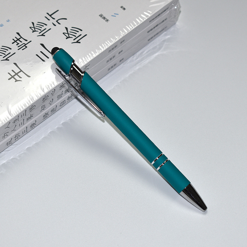 Bolígrafo mágico con varilla de aluminio y metal, bolígrafo de prensa con pegamento en aerosol, bolígrafo de regalo publicitario, bolígrafo táctil con logotipo impreso de letras