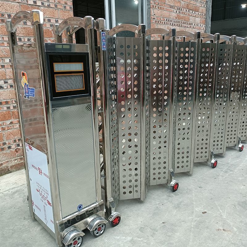 推拉门工地封学校板门庭院自动门伸缩门电动大门折叠铝合金不锈钢