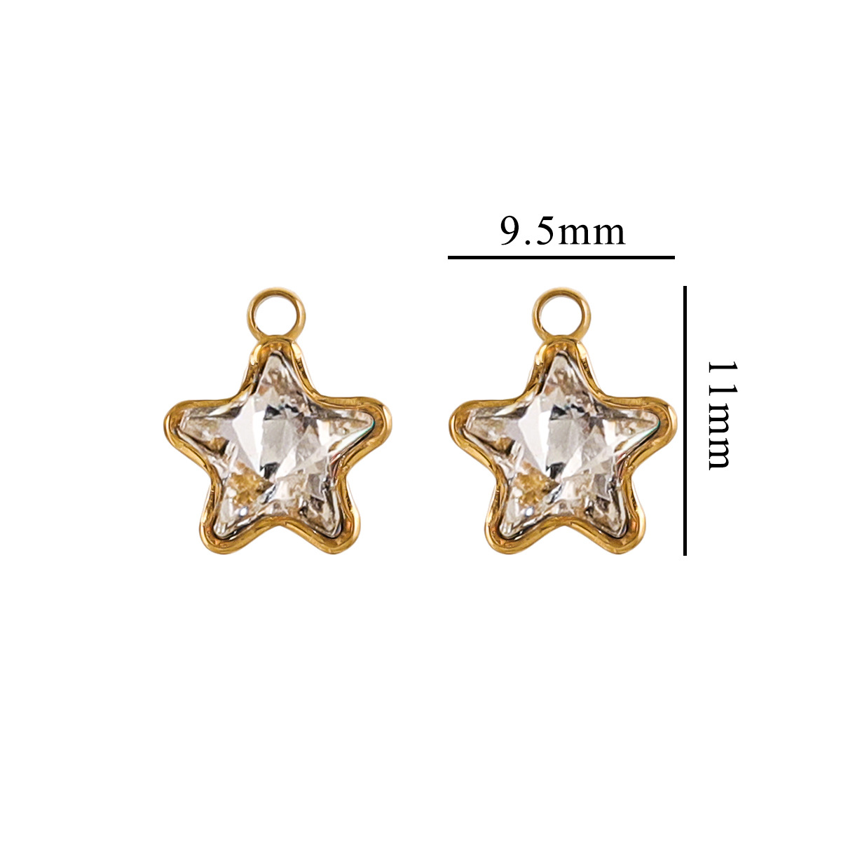 Colgante de cristal de color de acero inoxidable pentacolgante de nuevo collar colgante DIY accesorios joyería