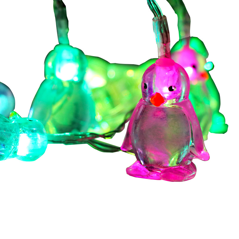 Navidad nueva iluminación pingüino Cadena de luz 10 LED luces decorativas luces de modelado de animales transfronterizos lámparas de mercancías continuas