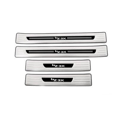 Dekorativ pedal başlıqları 3X Stainless Steel Door Sill - door-outside-4-pieces-of-outer-sill-strips-stainless-steel-silver-titanium-brushed-applicable-to-2025-platinum-3xbz3x