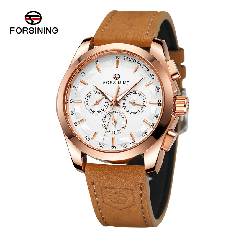 Forsining6917m3r2 nuevos hombres de seis pines mecánico automático reloj personalizado regalo tendencia de la moda