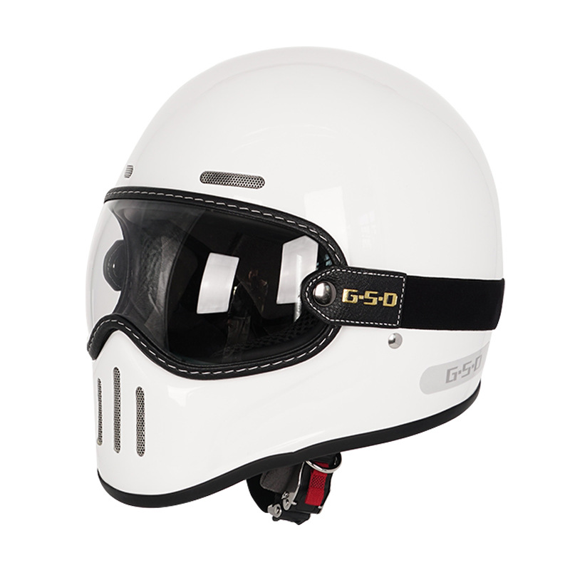 Motosiklet kaskı (dəbilqə) — Motuoche Motorbike Helmet - ivory-white-transparent-lens-m55-56