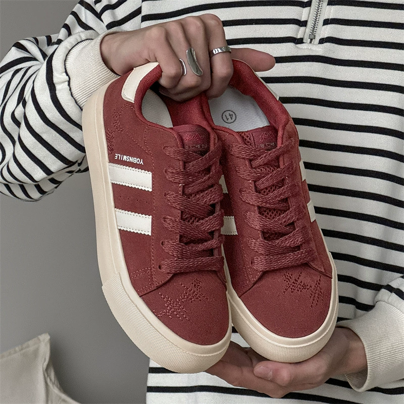 Мужская обувь для скейтборда 2025 новый винно-красный повседневный прилив