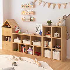 本棚の棚の床のおもちゃは低い本のタンスのロッカーの客間の格子の戸棚の幼稚園の絵本の棚を収納します。