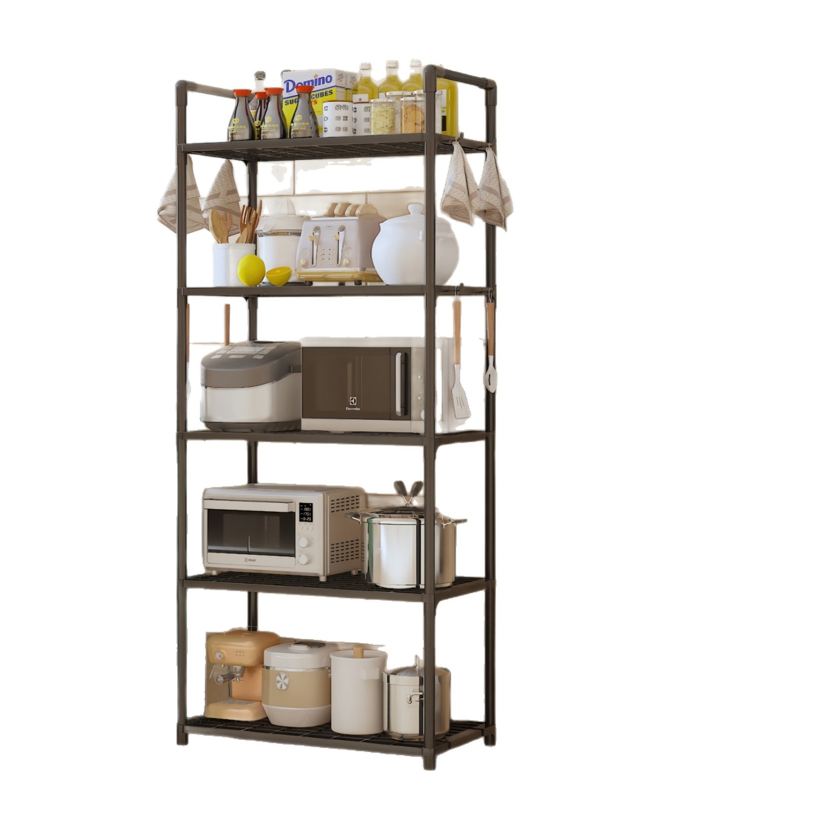 Estante de almacenamiento transfronterizo estante de almacenamiento simple multifuncional multicapa en la puerta del dormitorio doméstico de microondas de cocina
