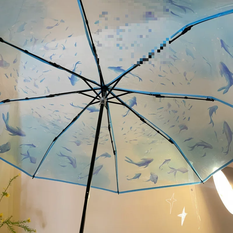 Портативный складной зонт Jellyfish с кобрендингом Fashion Aquarium, прочной ветроустойчивостью, легкий вес, высокая ценность, небольшая ценность, компактный, портативный зонт-диагоналка
