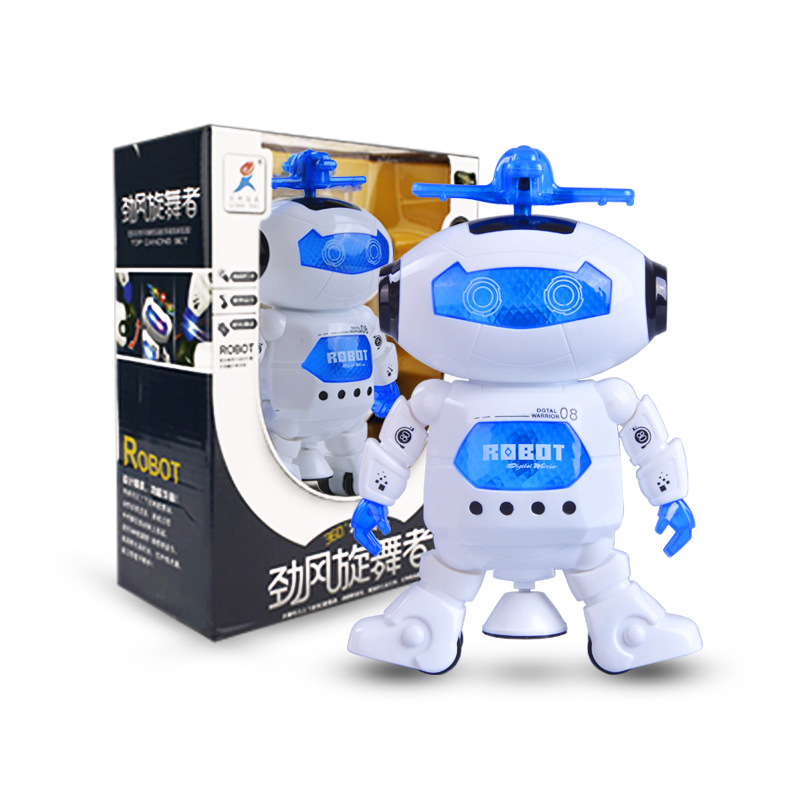 新款太空跳舞电动机器人 全新360度炫舞机器人灯光音乐红外线玩具