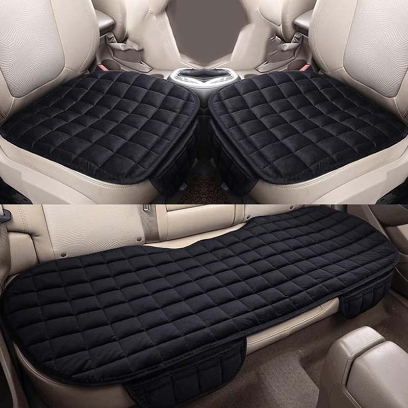 Car seat cushion, winter plush anti-slip three-piece set, two front seats + rear seat without backrest, small three-piece set, manufacturer wholesale