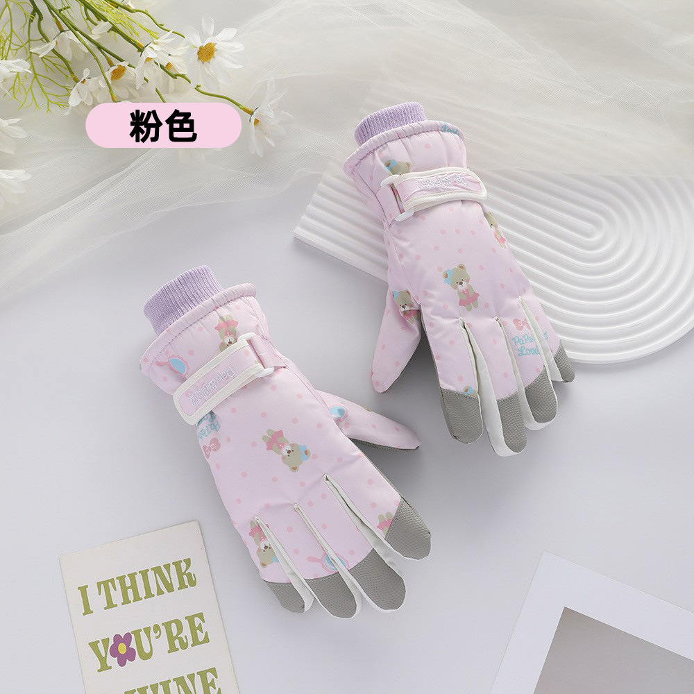 Guantes de esquí para hombres y mujeres en invierno, resistentes al viento y al frío, guantes cálidos con forro polar y engrosados, guantes antideslizantes con pantalla táctil para ciclismo al aire libre
