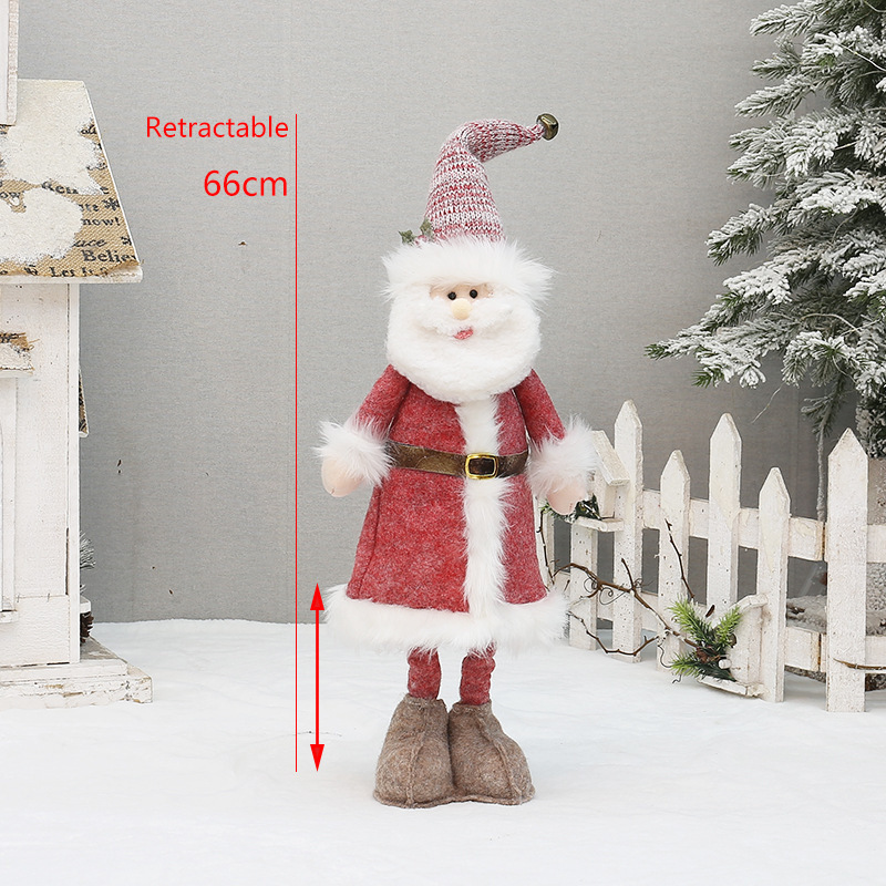 クリスマス新型ピンク伸縮公仔老人雪だるま人形祝日プレゼントプレゼント装飾置物用品|undefined
