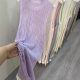 2025 Summer New Loose All-match Elegant Hollow Split Stacked Blouse Mid-length Slim-fit Knitted dress