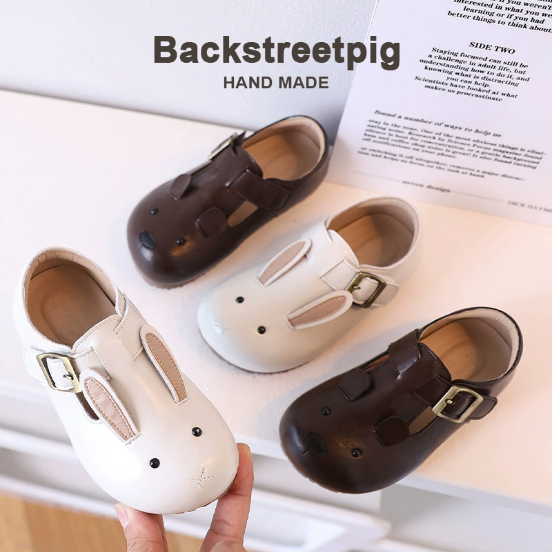 Оптовая продажа мультфильм маленькая кожаная обувь для девочек милые животные мягкая подошва детская обувь дышащая модная детская обувь принцессы