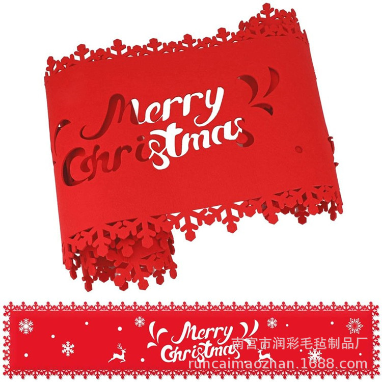 毛毡餐垫圣诞节日用品雪花无纺布防滑吸水餐杯垫茶壶隔热餐垫