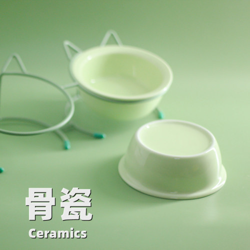 Factory direct sales cat bowl ceramic double bowl cat food bowl dog bowl food bowl protection cervical vertebra rice bowl drinking water bowl rice bowl