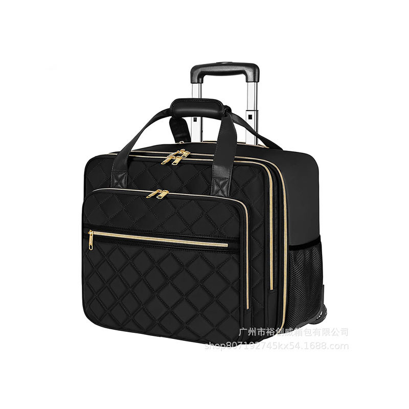 Pull Rod Laptop Bag Men's and Women's Pull Rod Briefcase 17-inch Work Travel Business Computer Bag with Wheels