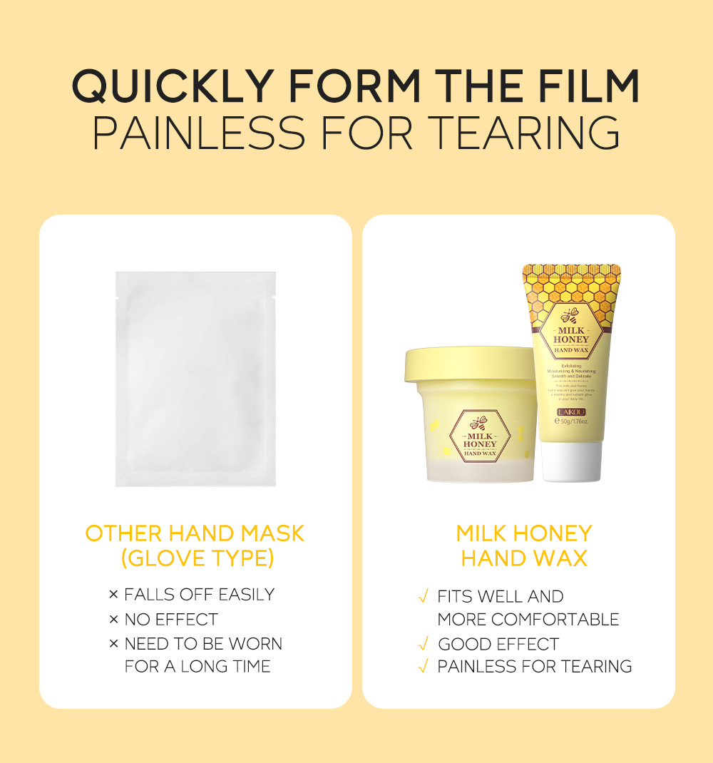 Cross-border English version LAIKOU Honey Milk Hand Wax 120g Hand Mask Moisturizing, hydrating and hydrating Autumn and winter manufacturer in stock undefined