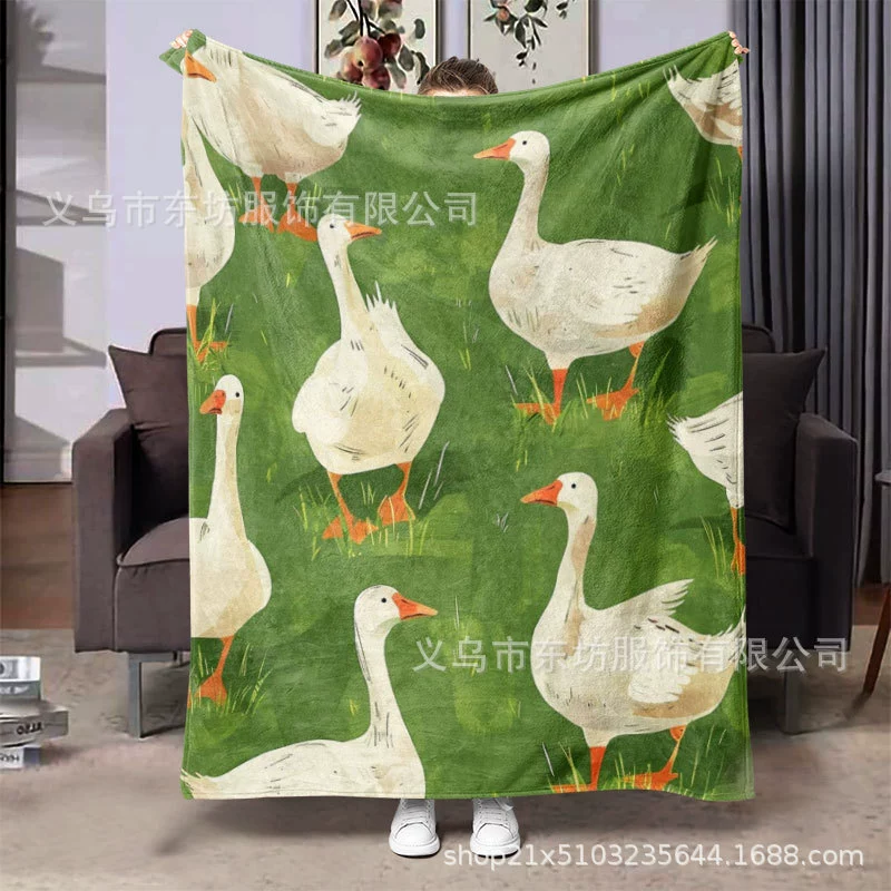 Мультяшный простой большой белый гусь свежий мягкий одеяло для ленивых домашних путешествий