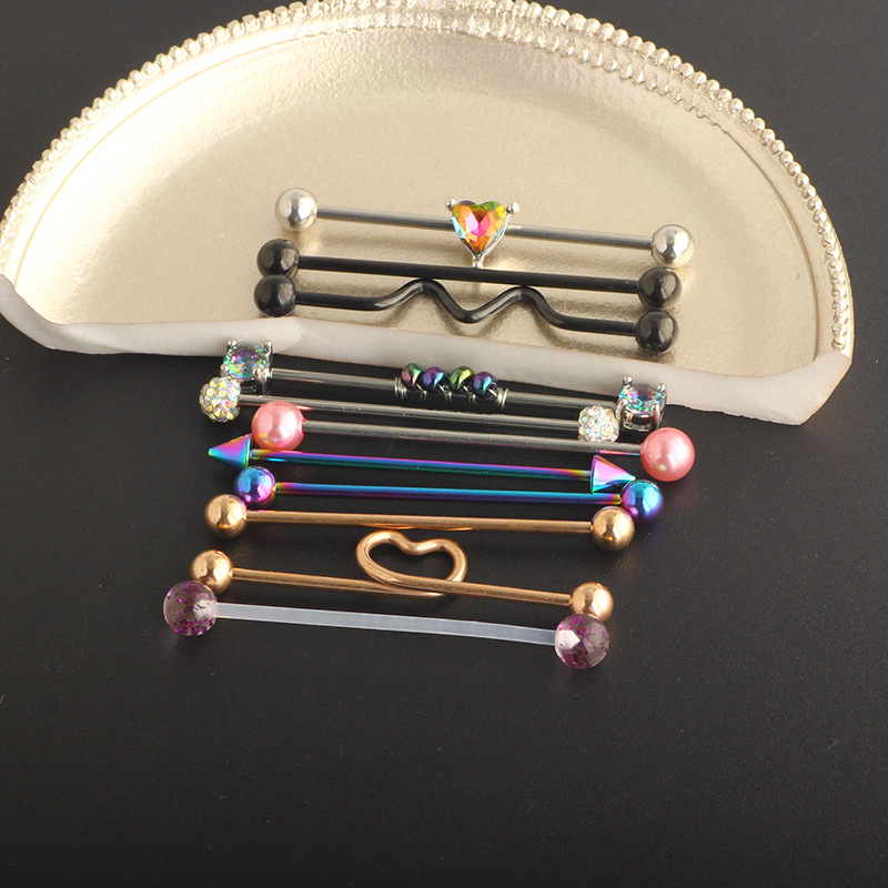 Pointed titanium steel lip stud product view