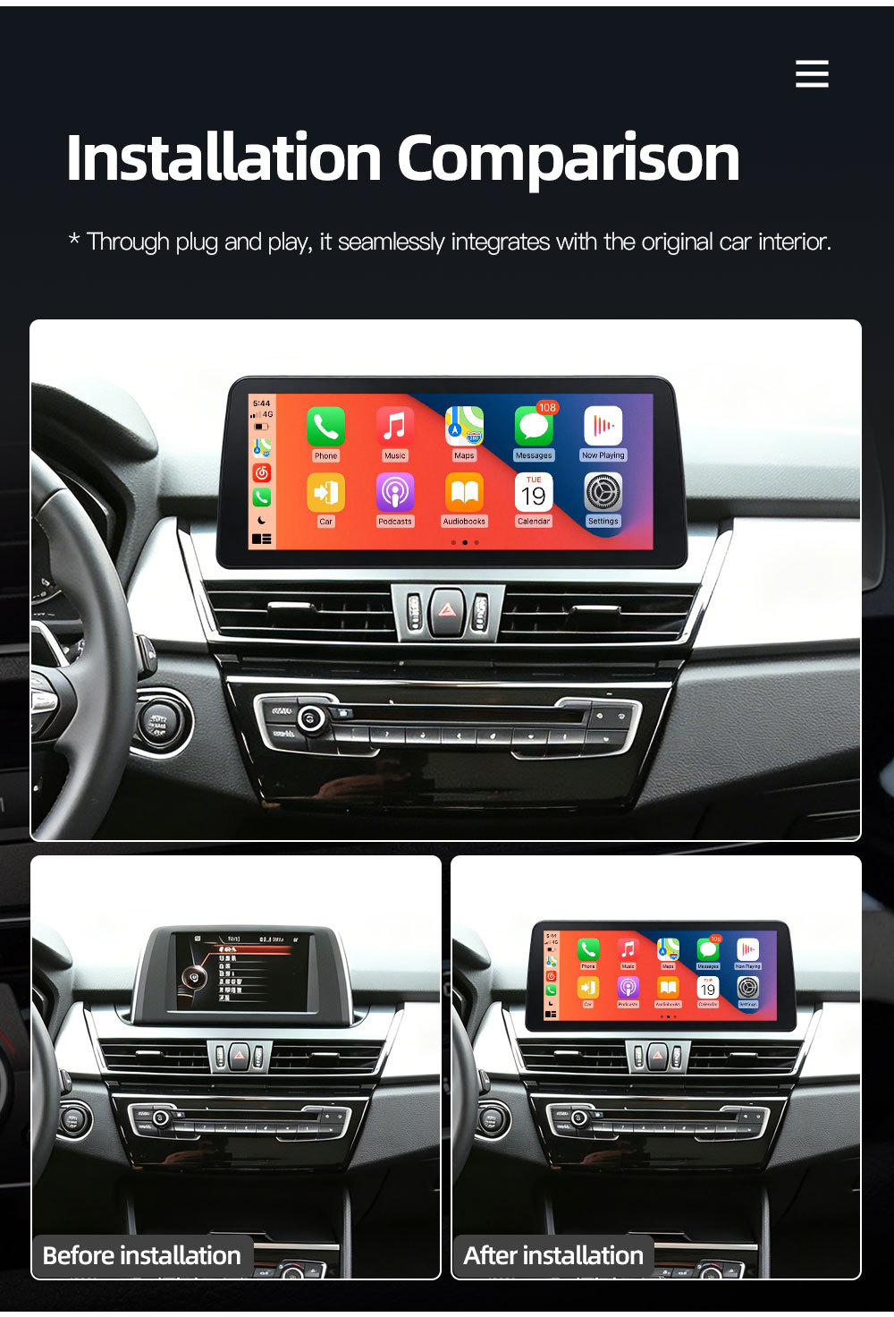 12.3inch Is Suitable for Bmw 2 Series F45 F46 Car Central Control Large Screen Navigation Carplay Player