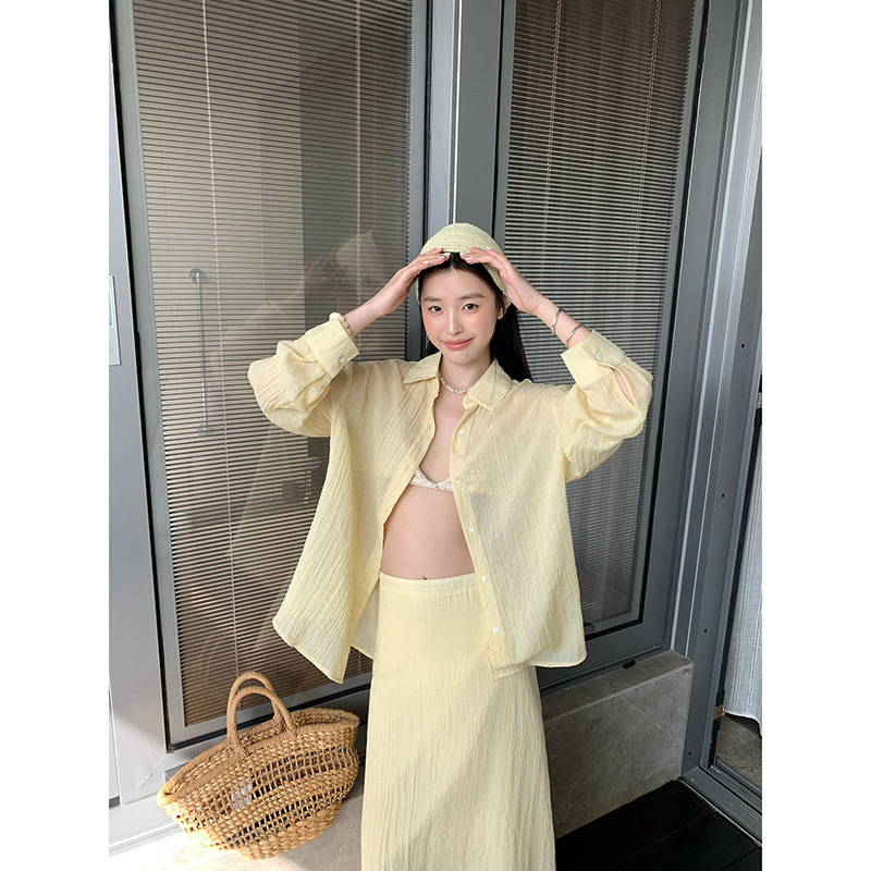 Dreaming DT ETOLIE Spicy Sunscreen Shirt Top Women's Long-sleeved Shirt Casual Style All-match Lightweight Air-conditioning Shirt