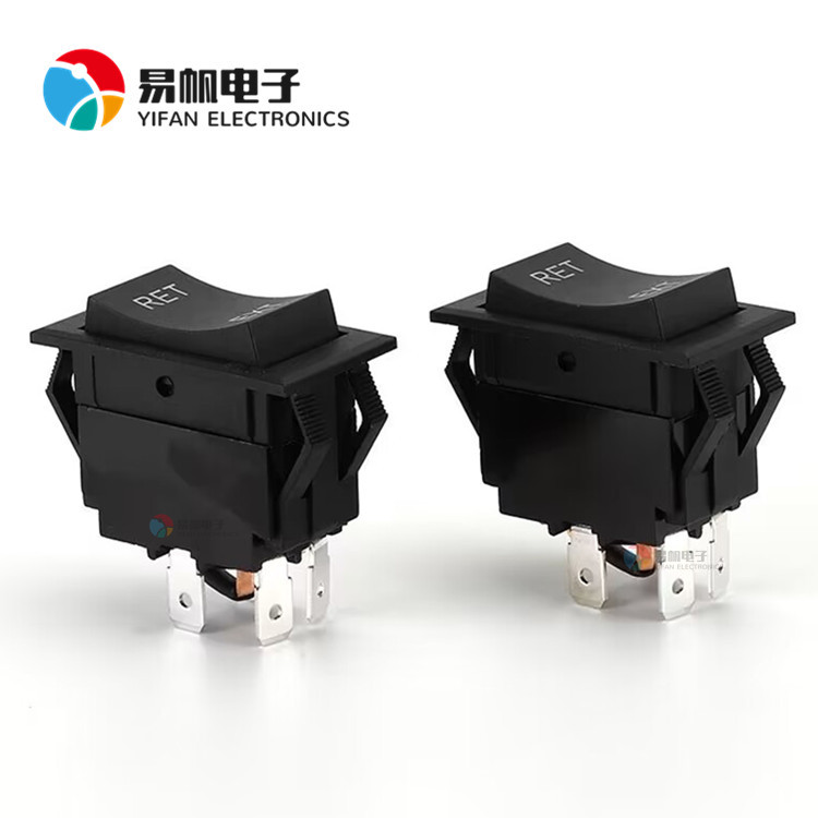 KCD2-7改装12v RET EXT翘板开关6脚3挡双复位瞬时开关适用汽车船