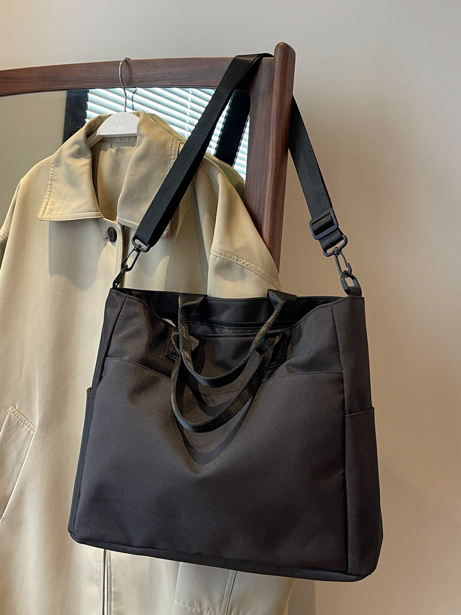Bolso de mano de gran capacidad para mujeres bolso de hombro de trabajo de cercanías bolso de clase de estudiante universitario simple bolsa de mensajero Oxford tela