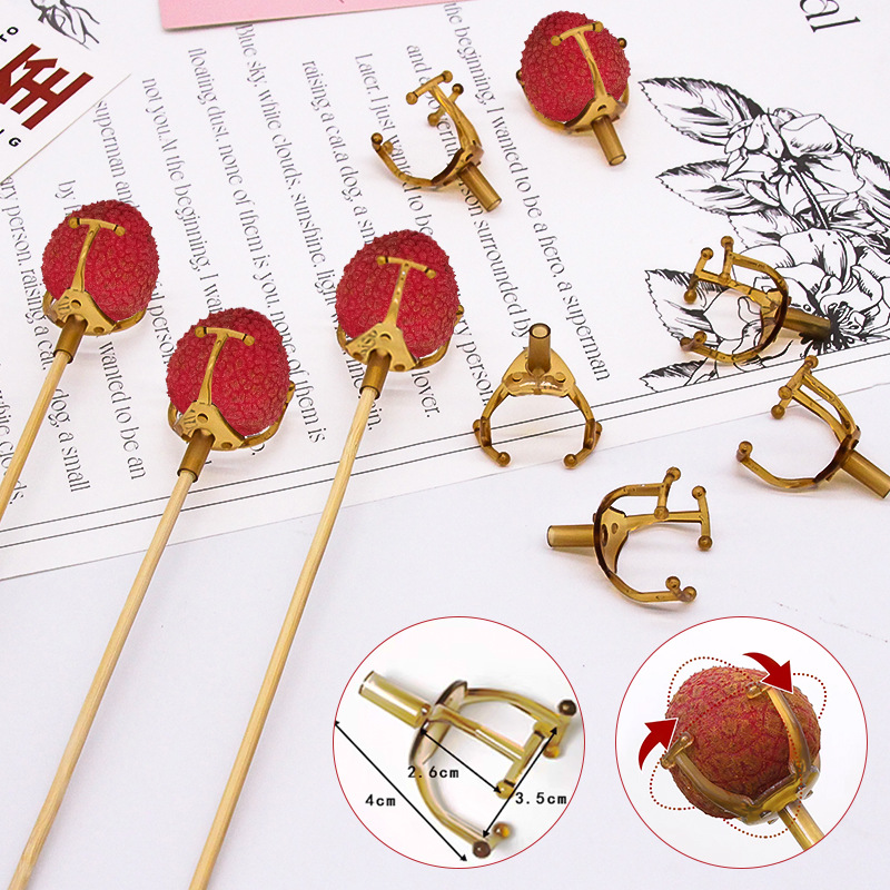 Bandeja de lichi floral tienda de flores fruta soporte fijo ramo DIY paquete de material de embalaje flor artefacto flor material ordinario palo de bambú