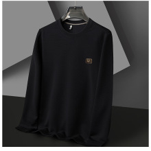 男士T恤长袖蜂窝透气春秋季上衣弹力柔软宽松休闲圆领T恤时尚百搭