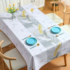 Benzhi Pearlescent Feather Butterfly PVC tablecloth waterproof and oil-proof rectangular coffee table mat tablecloth ins wind tablecloth wholesale