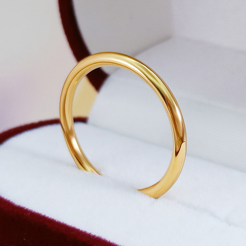 Advanced photosensitive surface plain titanium steel ring for women, cold style, simple, fashionable, light luxury, 18k gold tail ring, index finger ring