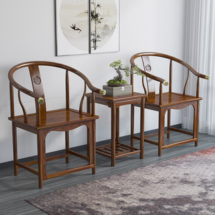 W Master Chair Solid Wood Armchair Three-Piece Tea Chair Single Chair Chinese Armchair Taishi Chair Official Hat Chair Home Backrest Chair Z