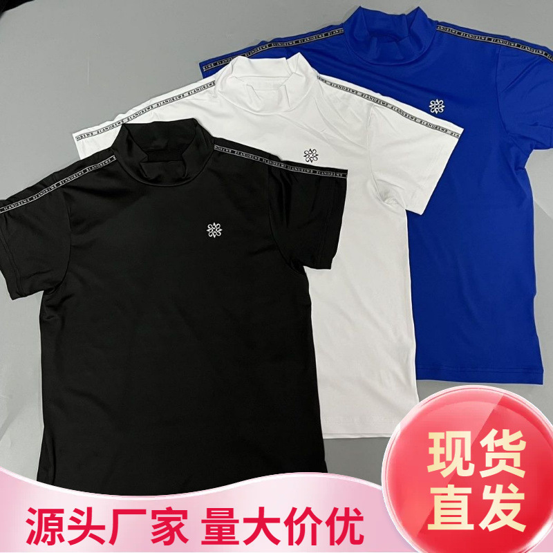 2024 New Golf Short-Sleeved Men's and Women's No-Iron Golf Men's T-Shirt Polo Shirt Round Neck Top for Men and Women