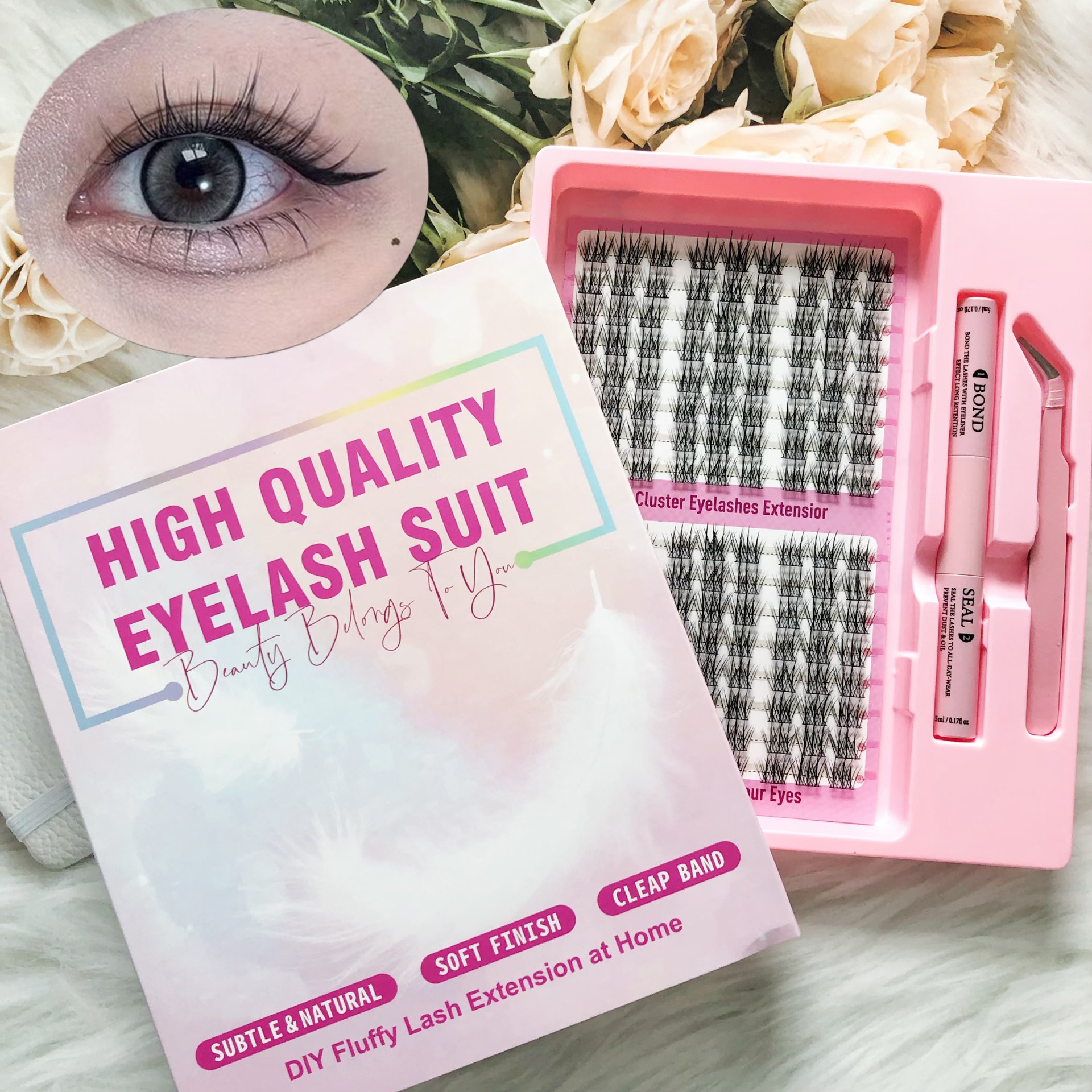 Conjunto de pestañas falsas transfronterizas de gran capacidad sirena imitación de una sola raíz maquillaje de animación delgada natural pestañas falsas pestañas falsas