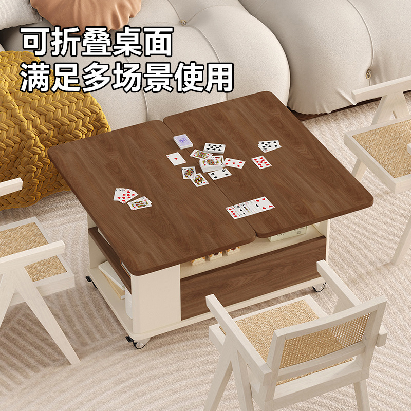 可動折りたたみサイドテーブルコーヒーテーブルクリームスタイルトロリー小さなリビングルームソファサイドキャビネット多機能ティーテーブル|undefined