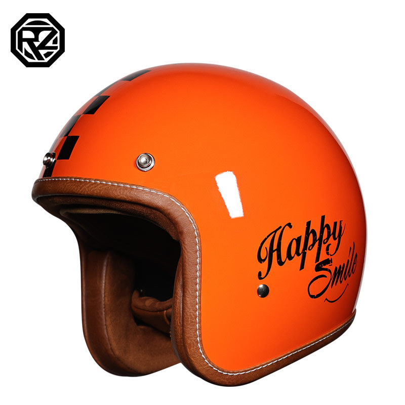 ORZ casco de motocicleta retro hombres y mujeres medio casco de motocicleta gorra 3/4 casco flash 300 3C certificación